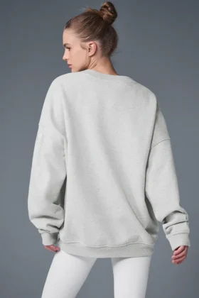 Pull à col rond épais Renown – Gris chiné athlétique