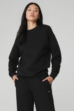 Pull à col rond épais Renown - Noir