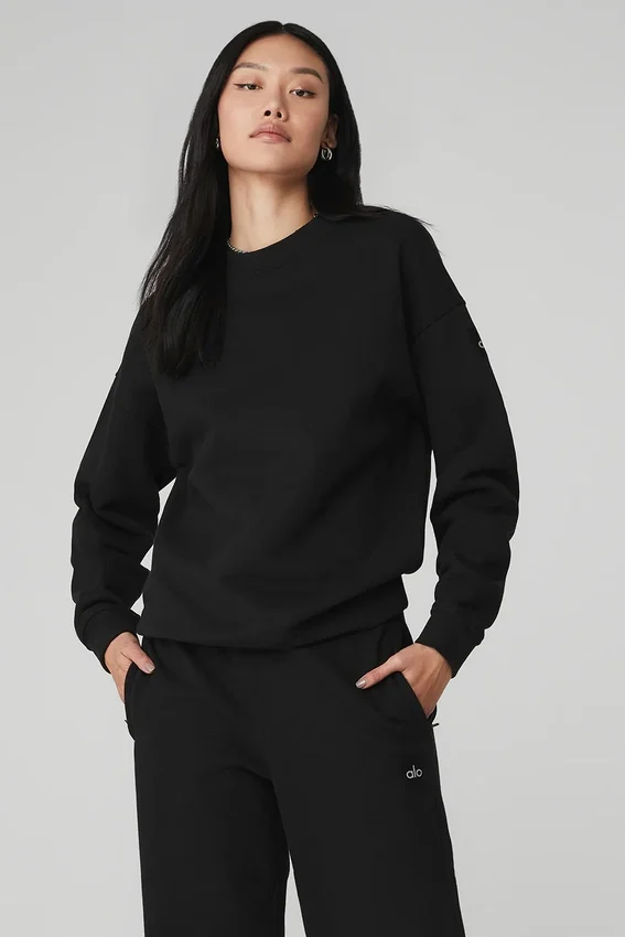 Pull à col rond épais Renown - Noir