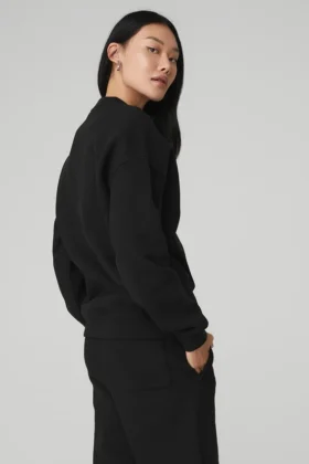 Pull à col rond épais Renown – Noir