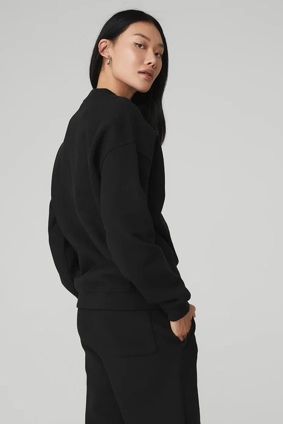Pull à col rond épais Renown - Noir