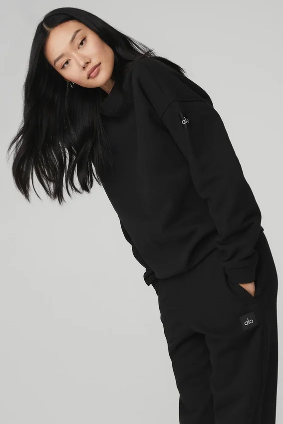 Pull à col rond épais Renown - Noir