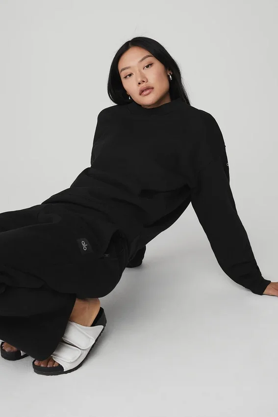 Pull à col rond épais Renown - Noir