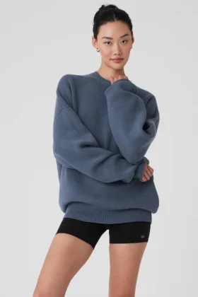 Pull à col rond Scholar - Bluestone