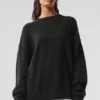 Pull à col rond unisexe en laine et cachemire « New Class » - Noir