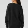 Pull à col rond unisexe en laine et cachemire « New Class » - Noir