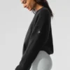 Pull à col rond unisexe en laine et cachemire « New Class » - Noir