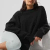 Pull à col rond unisexe en laine et cachemire « New Class » - Noir
