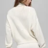 Pull à col roulé court « New Class » en laine et cachemire – Ivoire