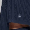 Pull à col roulé court « Winter Bliss » à mailles torsadées et manches longues - Bleu marine