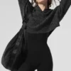 Pull à col roulé marbré avec fermeture éclair 1/4 - Noir marbré