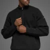 Pull à col zippé 1/4 en maille côtelée Domain Shift - Noir