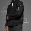 Pull à col zippé 1/4 en maille côtelée Domain Shift - Noir