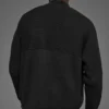 Pull à col zippé 1/4 en maille côtelée Domain Shift - Noir