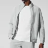 Pull Conquer Max à col montant et fermeture éclair intégrale - Gris chiné athlétique