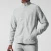 Pull Conquer Max à col montant et fermeture éclair intégrale - Gris chiné athlétique