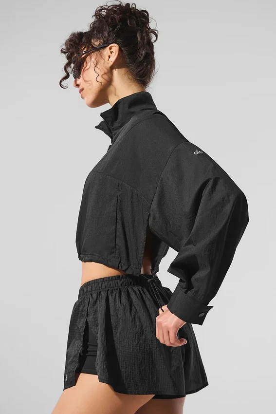 Pull court « Aerial » à fermeture éclair 1/4 - Noir