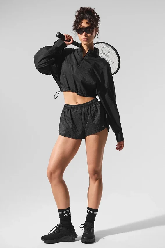 Pull court « Aerial » à fermeture éclair 1/4 - Noir