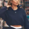 Pull court Alumni à fermeture zippée au quart - Bleu marine