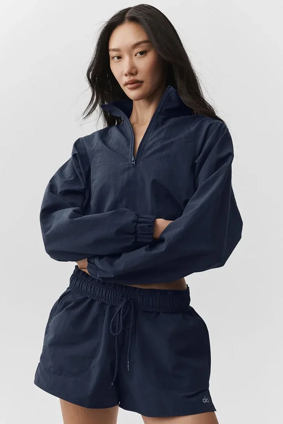 Pull court Alumni à fermeture zippée au quart - Bleu marine