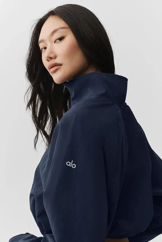 Pull court Alumni à fermeture zippée au quart - Bleu marine