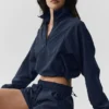 Pull court Alumni à fermeture zippée au quart - Bleu marine