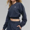 Pull court à col rond Accolade - Bleu marine