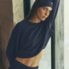 Pull court à col rond Sway - Bleu marine