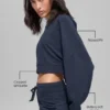Pull court à col rond Sway - Bleu marine