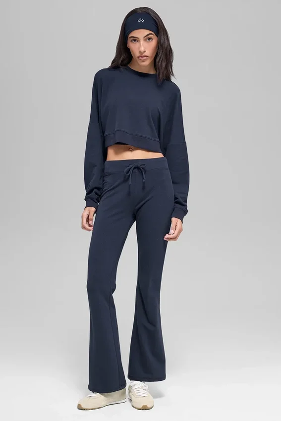 Pull court à col rond Sway - Bleu marine