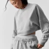 Pull court à col rond Sway - Gris chiné athlétique