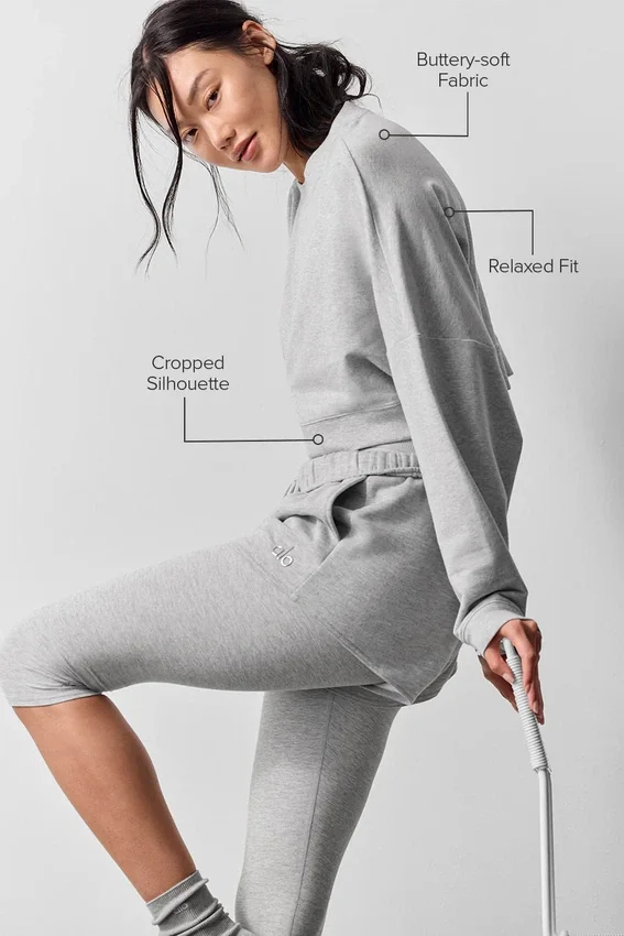 Pull court à col rond Sway - Gris chiné athlétique