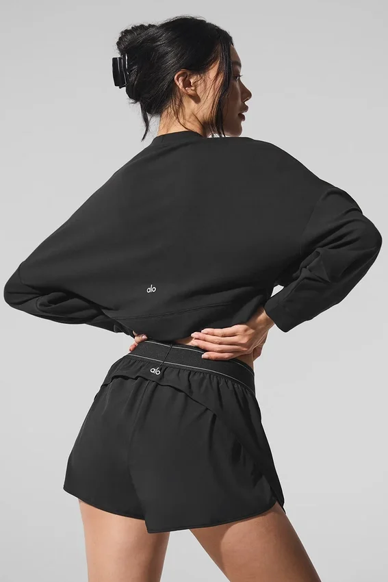 Pull court à col rond Sway - Noir