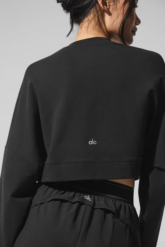 Pull court à col rond Sway - Noir
