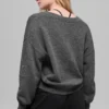 Pull court en laine et cachemire « New Class » à col en V - Gris platine
