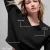 Pull court en laine et cachemire « New Class » à col en V – Noir