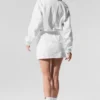 Pull court à fermeture à glissière quart de longueur « Alumni » - Blanc