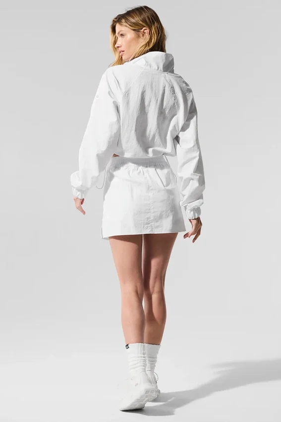 Pull court à fermeture à glissière quart de longueur « Alumni » - Blanc