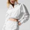 Pull court à fermeture à glissière quart de longueur « Alumni » - Blanc