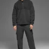 Pull Domain Shift à col rond et fermeture éclair 1/4 en maille côtelée - Anthracite
