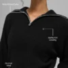 Pull en cachemire moelleux à motif gaufré avec fermeture éclair 1/4 - Noir
