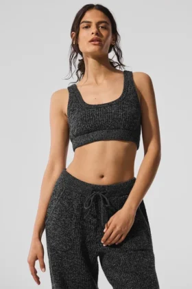 Pull en maille marbrée - Noir marbré