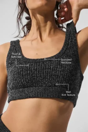 Pull en maille marbrée – Noir marbré