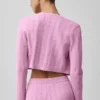 Pull en maille pointelle « Be Mine » – Rose bonbon