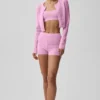 Pull en maille pointelle « Be Mine » – Rose bonbon