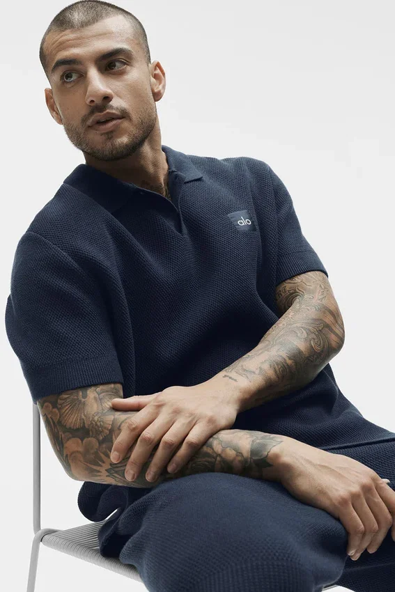 Pull en maille « Sports Club » - Bleu marine