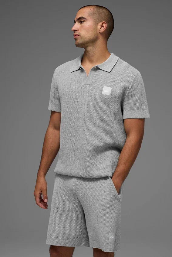 Pull en maille Sports Club – Gris chiné athlétique