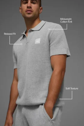 Pull en maille Sports Club – Gris chiné athlétique