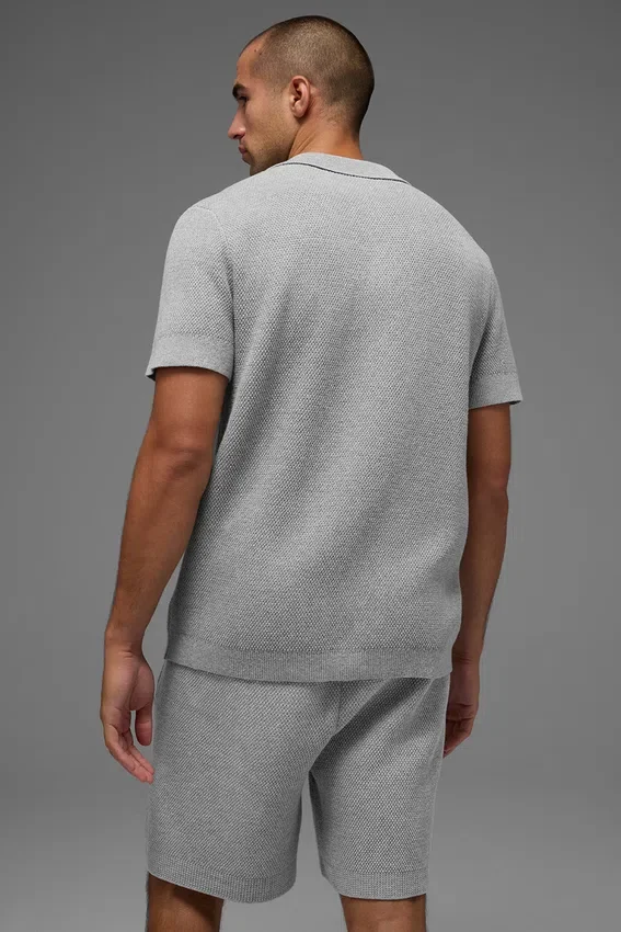 Pull en maille Sports Club – Gris chiné athlétique