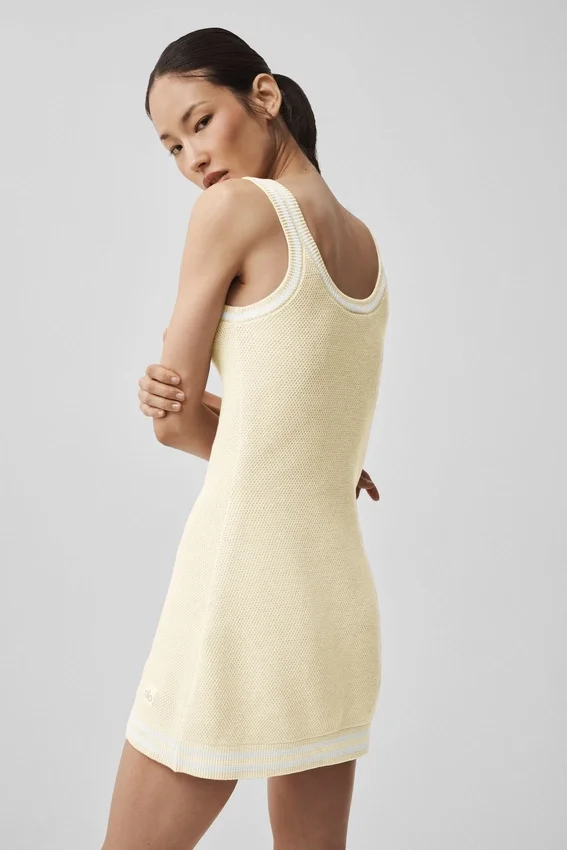 Pull en maille « Tennis Club » - Avoine/Blanc